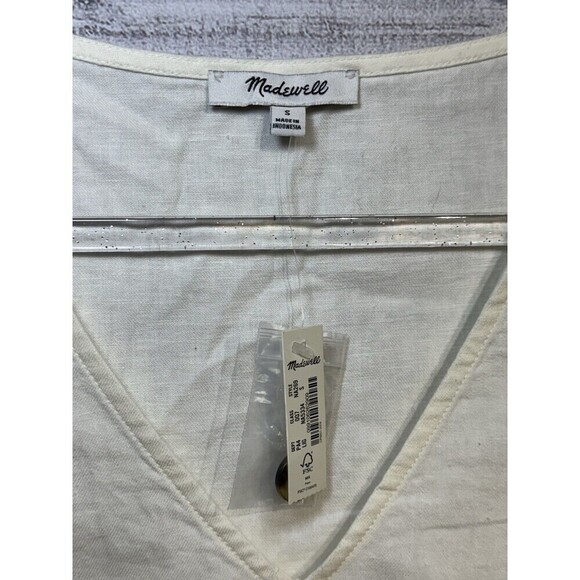 Madewell Linen Blend Cream Dress Size SMALL NWT - Picture 3 of 4